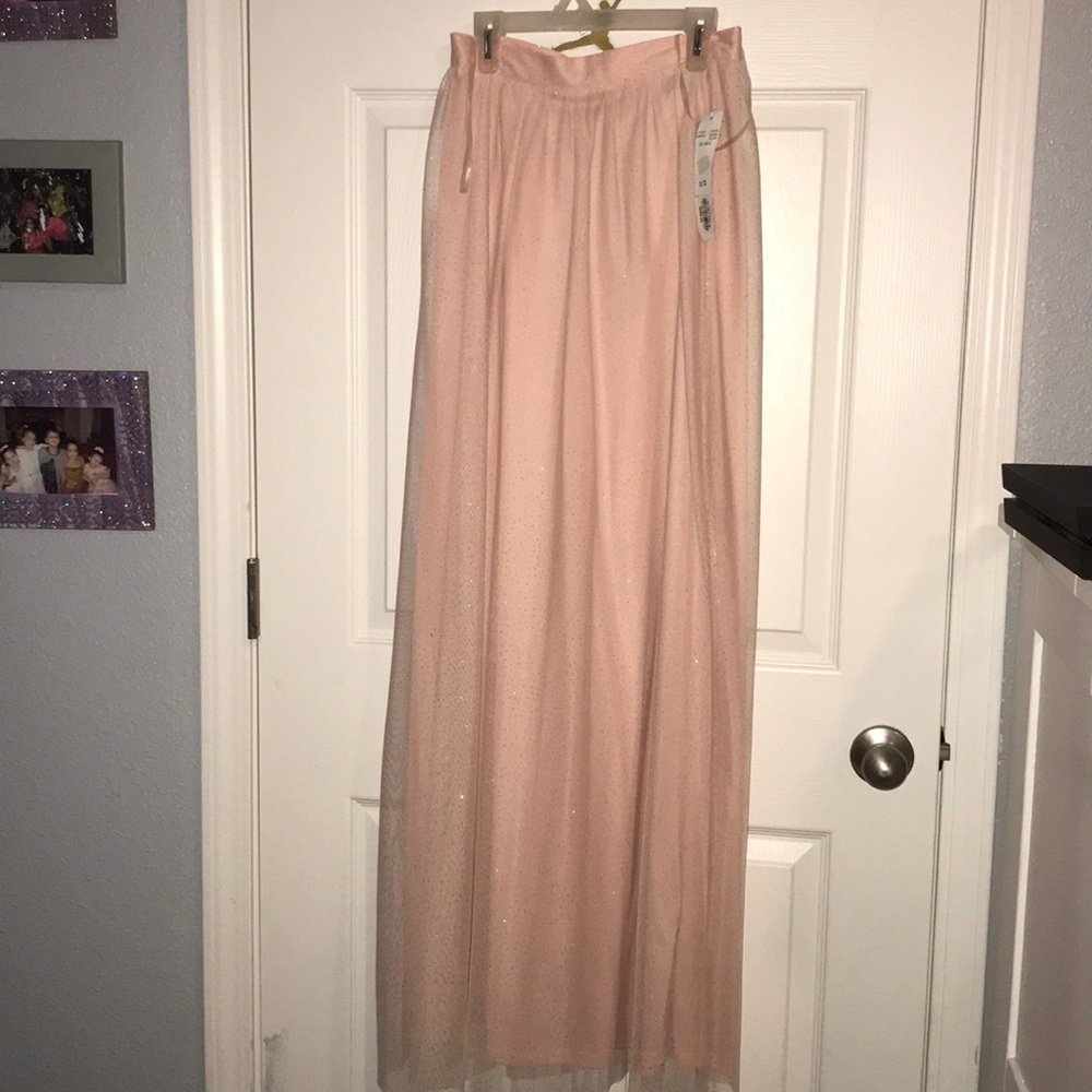 Elegant pink dress skirt.